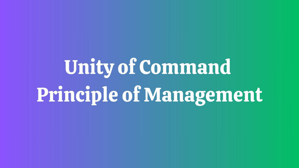 unity of command principle of management