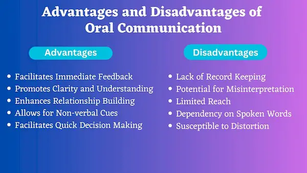 Advantages and Disadvantages of Oral Communication